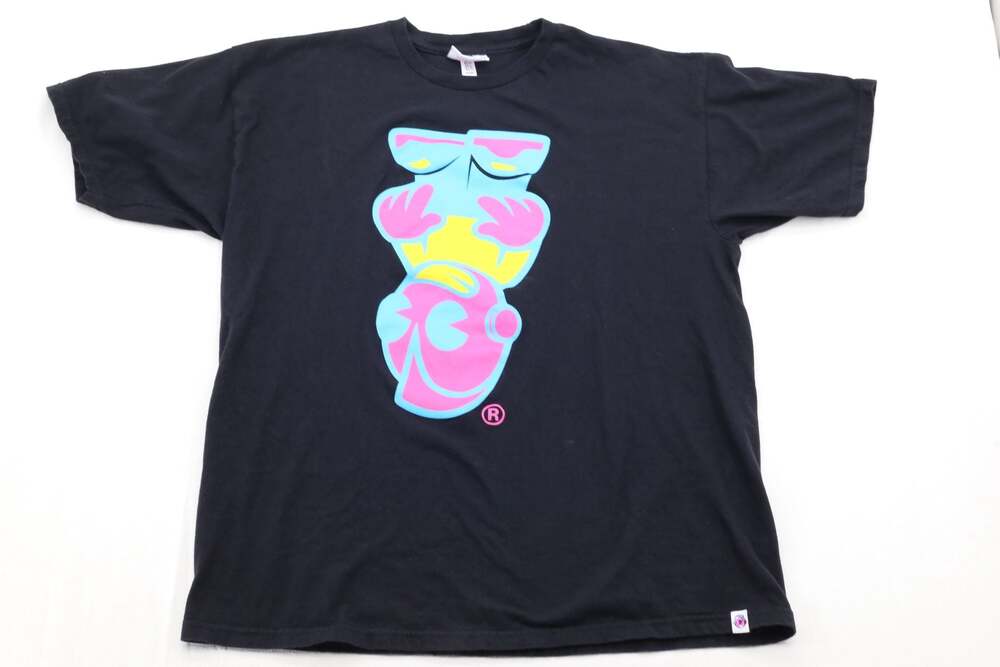 Kidrobot Upside Down Mascot Graphic Logo T-Shirt Black